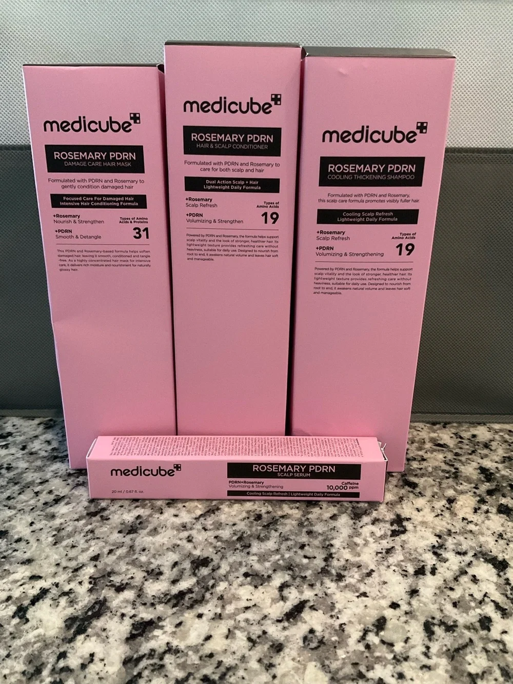MEDICUBE Rosemary PDRN Rosemary Shampoo, Conditioner, Hair Mask &Scalp Serum Set